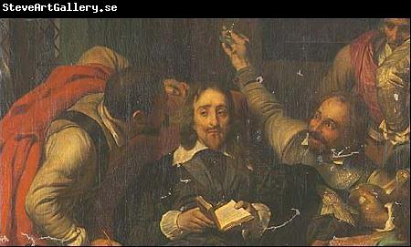 Hippolyte Delaroche A portion of Hippolyte Delaroche's 1836 oil painting Charles I Insulted by Cromwell's Soldiers,